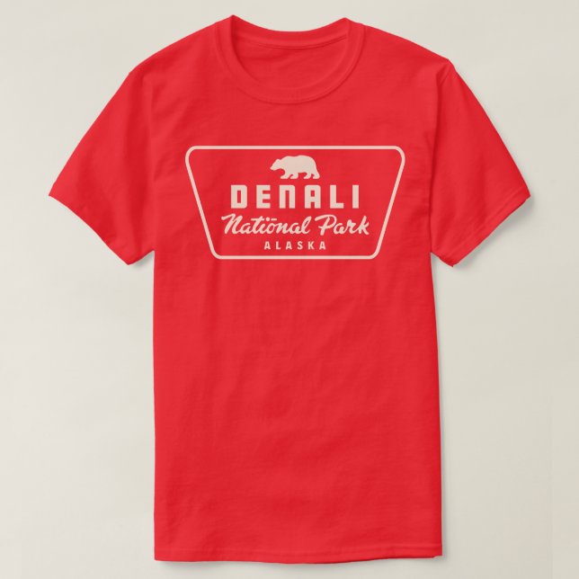 T-shirt Parc national de Denali Bear Badge Tan (Design devant)