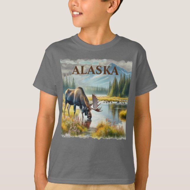 T-shirt Parc national de Denali Élan / Alaska  (Devant)