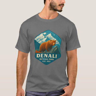 T-shirt Parc national de Denali Montagne sauvage de Retro