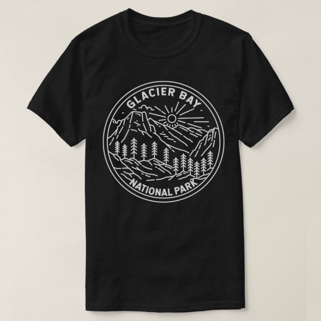 T-shirt Parc national de Glacier Bay Alaska Monoline 1 (Design devant)