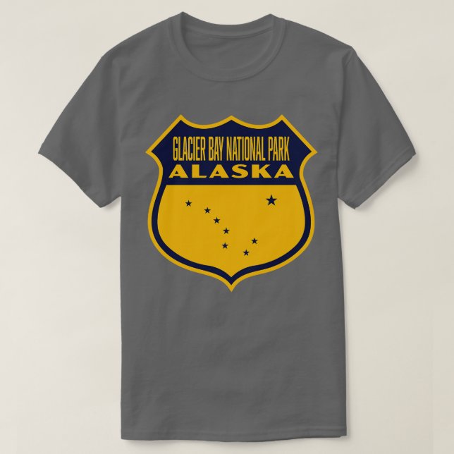 T-shirt Parc national de Glacier Bay Alaska Retro Shield B (Design devant)