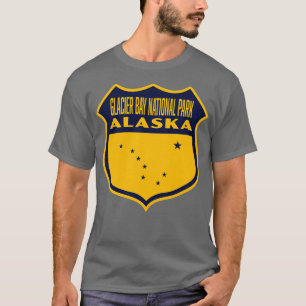 T-shirt Parc national de Glacier Bay Alaska Retro Shield B
