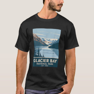 T-shirt Parc national de Glacier Bay Camping randonnée vin