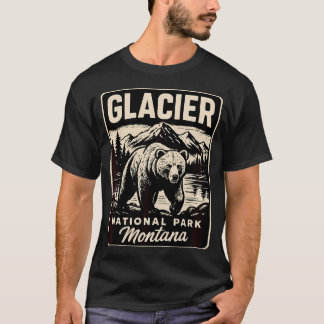 T-shirt Parc national de Glacier Montana de style vintage