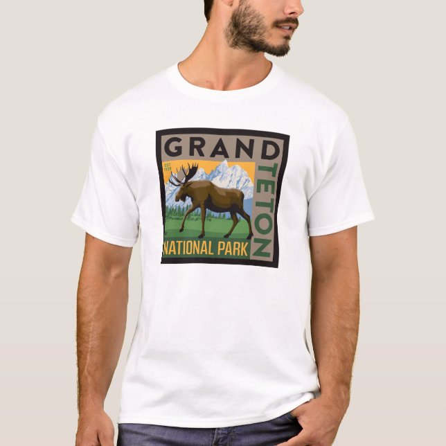 T-shirt Parc national de Grand Teton Moose (Devant)