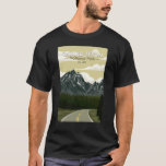 T-shirt Parc national de Grand Teton Wyoming Road Vintage<br><div class="desc">Design d'illustration vectorielle Grand Teton. Le parc comprend les principaux sommets de la chaîne de Teton ainsi que la plupart des sections nord de la vallée connue sous le nom de Jackson Hole.</div>