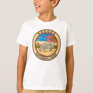 T-shirt Parc national de Kruger Rhinoceros blancs Art de v