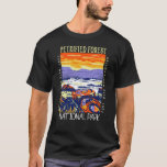 T-shirt Parc national de la Forêt Petrifiée Vintage en dét<br><div class="desc">Conception de l'illustration vectorielle Petrified Forest. Le parc est situé dans le nord-est de l'Arizona et possède de grands gisements de bois pétrifié.</div>