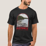T-shirt Parc national de la Péninsule-Bruce Canada Art Vin<br><div class="desc">Conception vectorielle du parc national de la Péninsule-Bruce. Le parc est l'une des plus grandes zones protégées du sud de l'Ontario,  formant le coeur de la Réserve mondiale de biosphère de l'Escarpement du Niagara de l'UNESCO.</div>