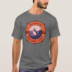 T-shirt Parc national de l'Acadie Emblème de compass rétro