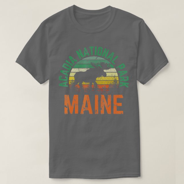 T-shirt Parc national de l'Acadie Maine Moose Randonnées S (Design devant)