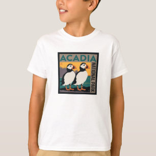 T-shirt Parc national de l'Acadie, Maine   Puffins