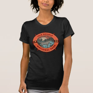 T-shirt Parc national de l'Isle Royale Moose Retro Compass