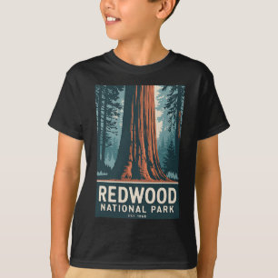 T-shirt Parc national de Redwood Camping Vintage Randonnée