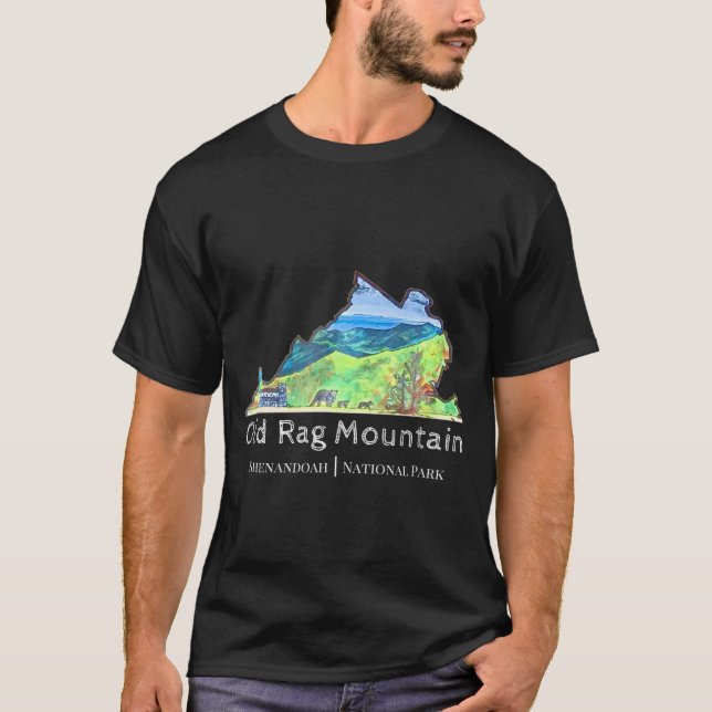 T-shirt Parc national de Shenandoah, Vieux-Rag Mountain Va (Devant)