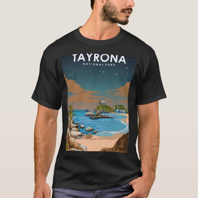 T-shirt Parc national de Tayrona Beauté côtière à la nuit (Devant)