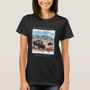 T-shirt Parc national de Theodore Roosevelt Bison Souvenir