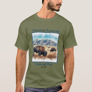 T-shirt Parc national de Theodore Roosevelt Bison Souvenir