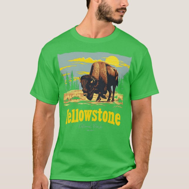 T-shirt Parc national de Yellowstone (Devant)