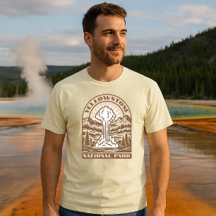 T-shirt Parc national de Yellowstone Art déco rétro