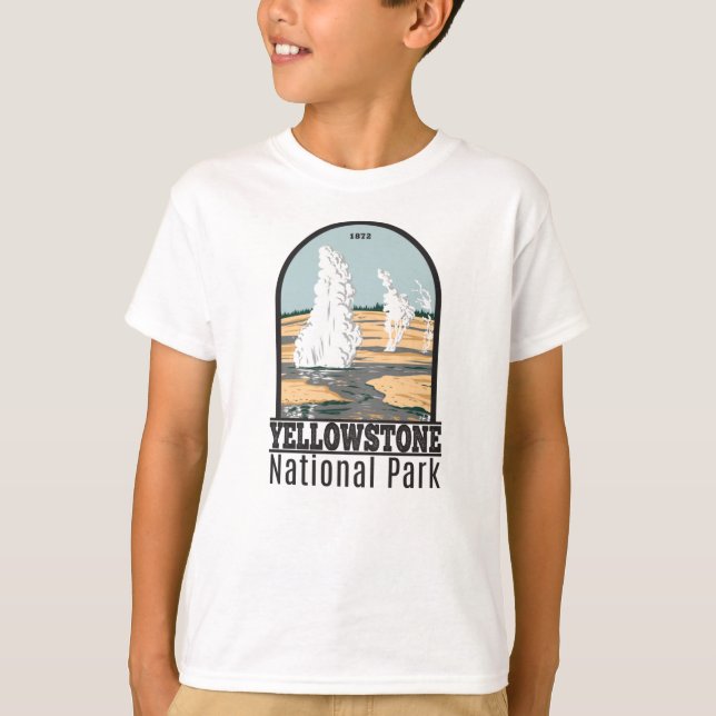 T-shirt Parc national de Yellowstone Bassin de Norris Geys (Devant)