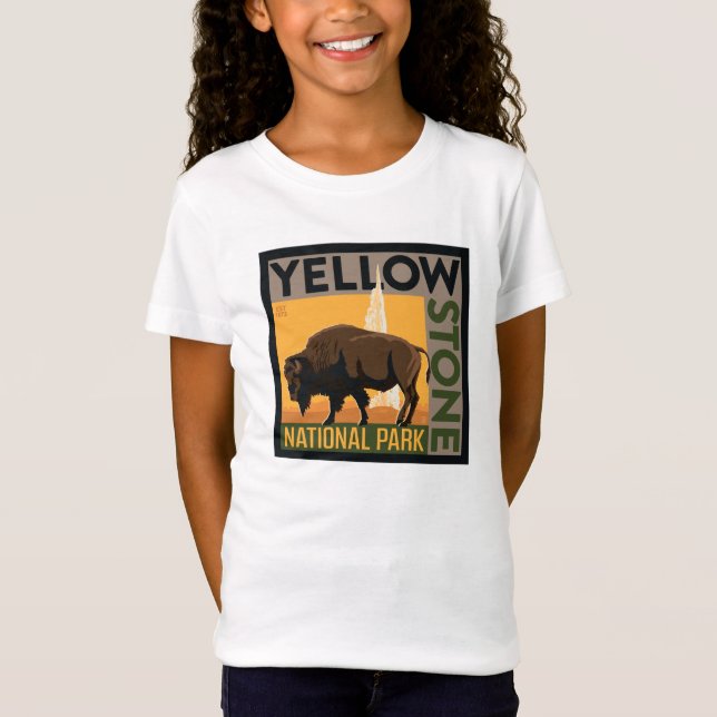 T-Shirt Parc national de Yellowstone | Buffalo (Devant)
