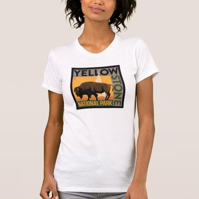 T-shirt Parc national de Yellowstone | Buffalo (Devant)