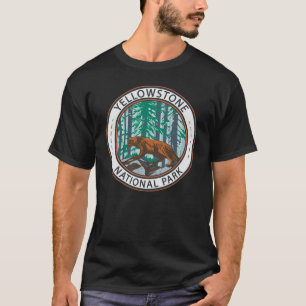 T-shirt Parc national de Yellowstone Cercle Wolverine