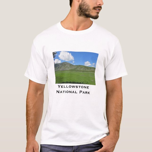 T-shirt Parc national de Yellowstone Green Valley Photo (Devant)
