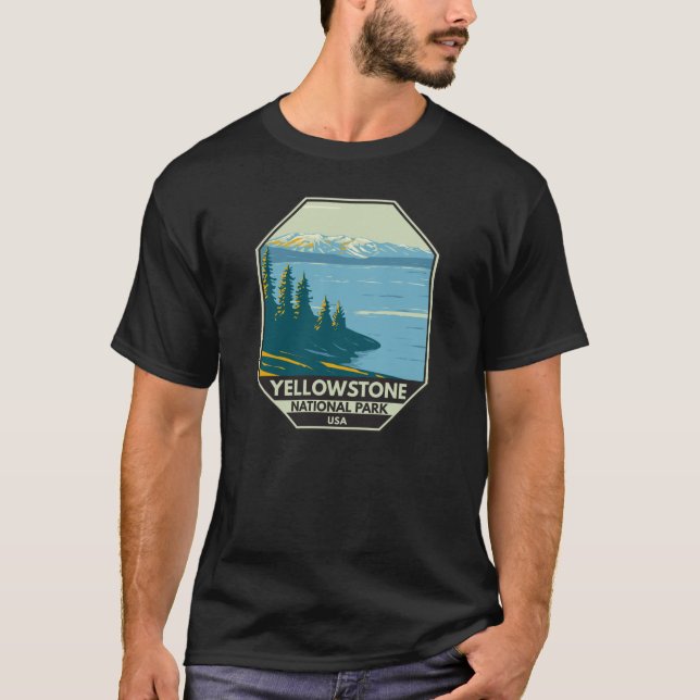 T-shirt Parc national de Yellowstone Lac Yellowstone Vinta (Devant)