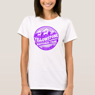 T-shirt Parc national de Yellowstone Logo violet du Wyomin