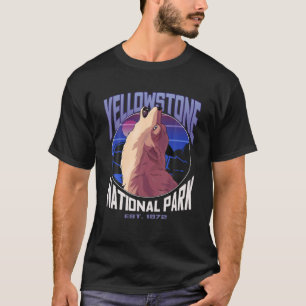 T-shirt Parc national de Yellowstone Loup Cadeau Vintage