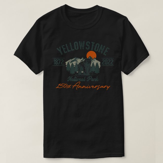 T-shirt Parc national de Yellowstone Mémora du 150e annive (Design devant)