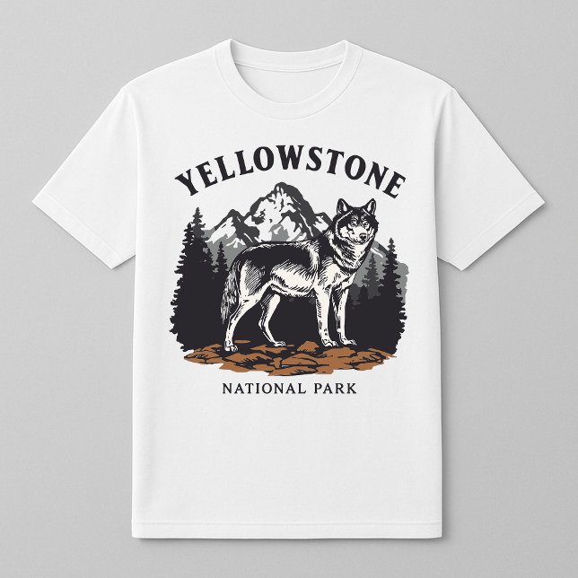T-shirt Parc national de Yellowstone Montagnes Wolf (Créateur téléchargé)