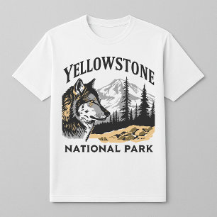 T-shirt Parc national de Yellowstone Montagnes Wolf