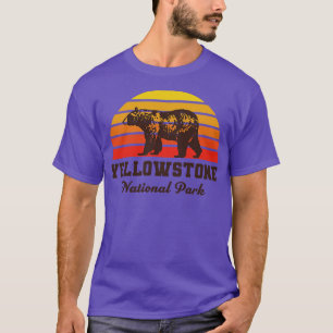 T-shirt Parc national de Yellowstone Ours Coucher de solei