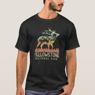 T-shirt Parc national de Yellowstone Rétro Montagne Vintag