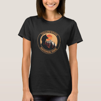 T-shirt Parc national de Yellowstone, Sunset Wolf Art, Cer
