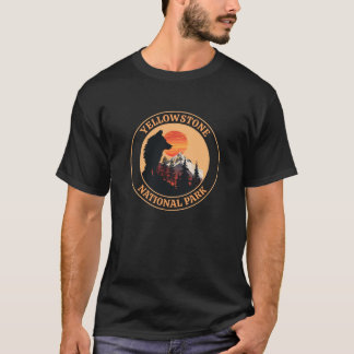 T-shirt Parc national de Yellowstone, Sunset Wolf Art, Cer