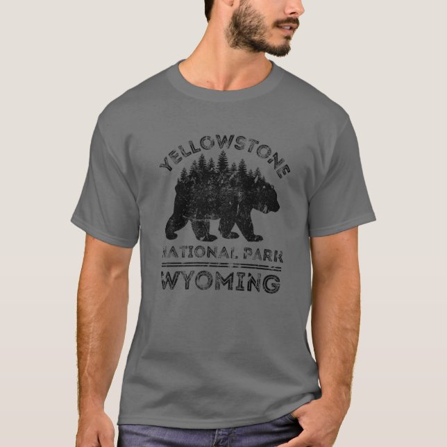 T-shirt Parc national de Yellowstone Wyoming Bear Nature H (Devant)