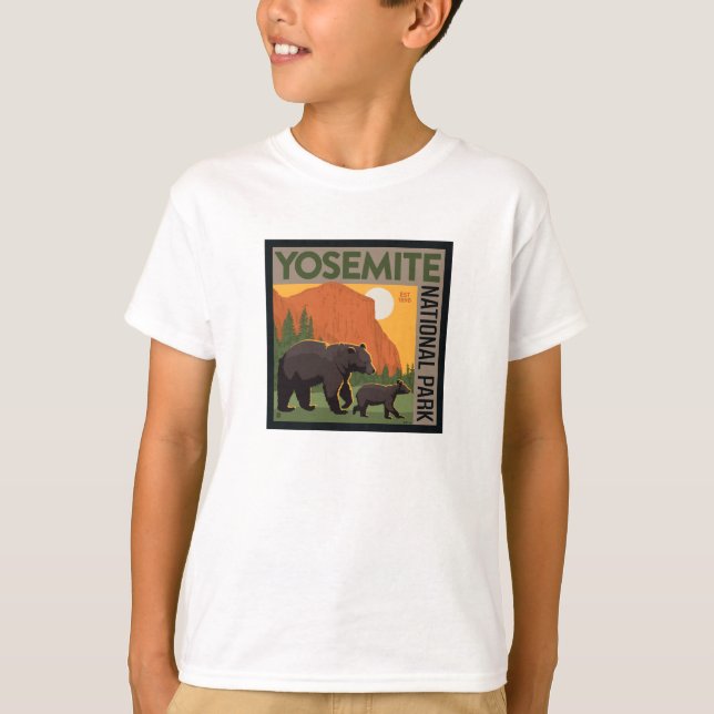 T-shirt Parc national de Yosemite | Famille d'ours (Devant)