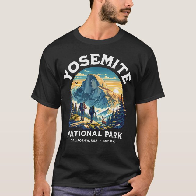 T-shirt Parc national de Yosemite Rétro (Devant)