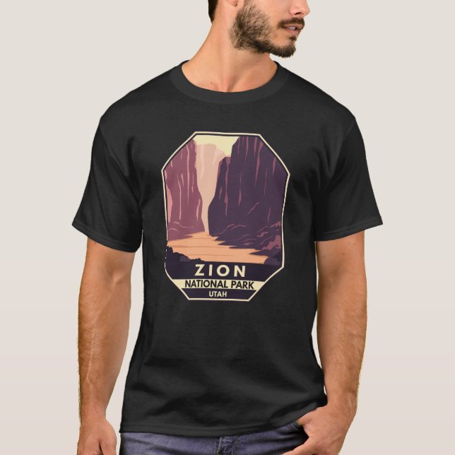 T-shirt Parc National De Zion Le Narrows Retro (Devant)