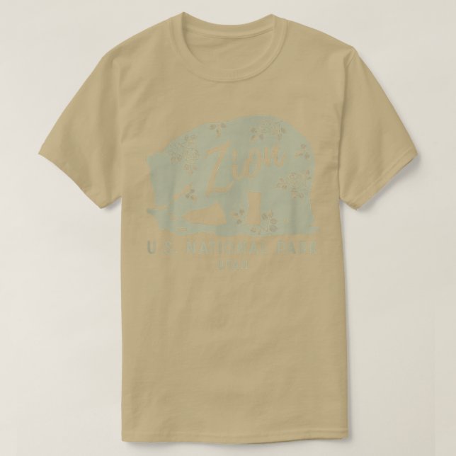 T-shirt Parc national de Zion Ours floral XO4U Original (Design devant)