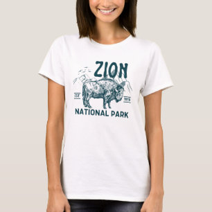 T-shirt Parc national de Zion/Utah Vintage/Nature du campi