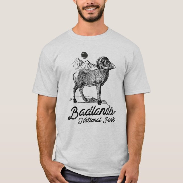 T-shirt Parc national des Badlands avec le mouton de Bigho (Devant)