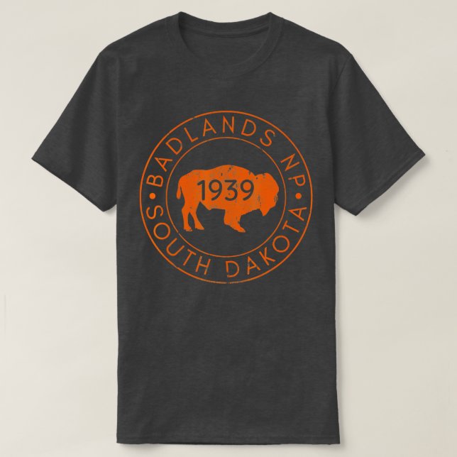 T-shirt Parc national des Badlands Randonnée Buffalo du Da (Design devant)