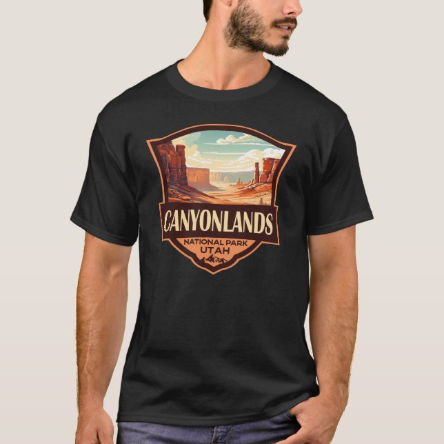 T-shirt Parc national des Canyons Illustration Rétro (Devant)