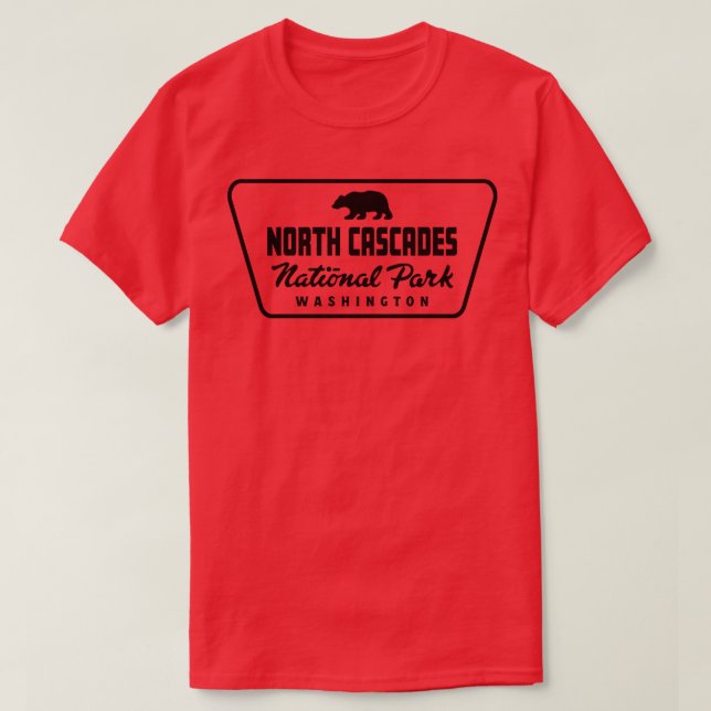T-shirt Parc national des Cascades du Nord Bear Badge noir (Design devant)