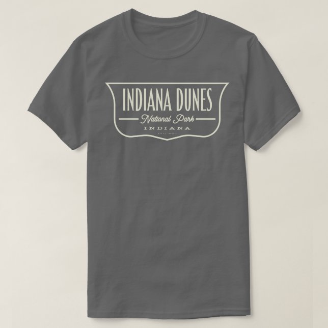 T-shirt Parc national des dunes d'Indiana Bouclier Tan (Design devant)
